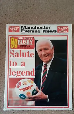 Manchester Evening News Sir Matt Busby 80th Birthday Souvenir Special • £2