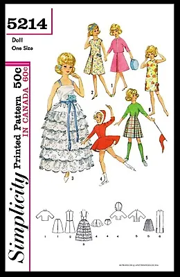 Simplicity 5214 Barbie Fashion DOLL Fabric Sewing Pattern TAMMY Jan 12  Vintage • $5.49