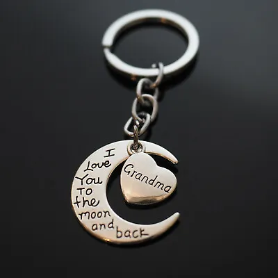  I Love You To The Moon And Back Grandma Grandparent's Day Heart Keychain Gift • $6.99