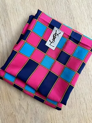 Authentic Ysl Yves Saint Laurent Paris 100% Silk Scarf Luxury Gift Designer • £98