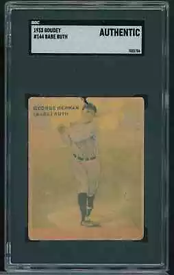 1933 Goudey #144 Babe Ruth New York Yankees Baseball Card Sgc Authentic A4 • $3600