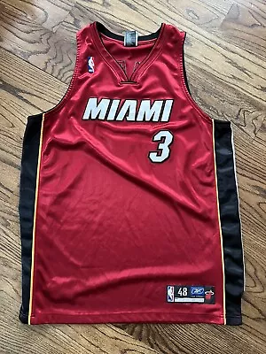 Authentic Reebok Miami Heat Dwyane Wade #3 Alternate Red Jersey 48 XL • $51