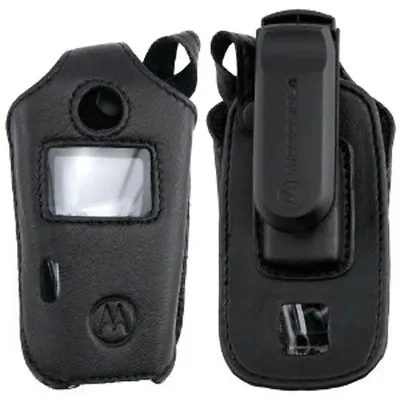 NEW Original Motorola Black Leather Pouch Fitted Case W Belt Clip For V710 E815  • $8.66