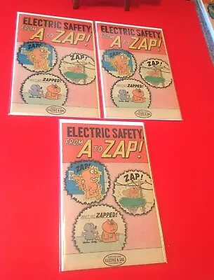 $21.99 • Buy Electric Safety From A To Zap! 1972 3 Promotional Comic Books Lot High Grade