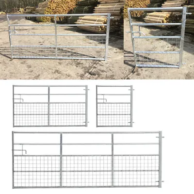 5 Bars Galvanised Metal Field Farm Mesh Safe Fence Entrance Security Gate 3-12ft • £139.95