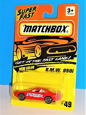 Matchbox SuperFast Mid 1990s Release #49 BMW 850i NEW Color Red W/ Ripper • $6