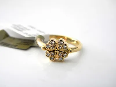 $1950 • Buy Temple St Clair 18k Yellow Gold Size 6.5 Mini Clover Ring With Pave Diamonds NWT