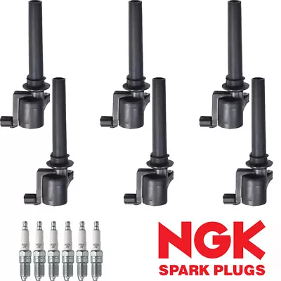 6 Ignition Coil & NGK Spark Plug Set For Mazda Tribute Ford Escape 3.0L V6 FD502 • $108.76