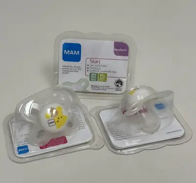3Pcs - MAM Newborn Pacifier - Soft Silicone Nipple - BPA FREE Orthodontic Nipple • $6.85