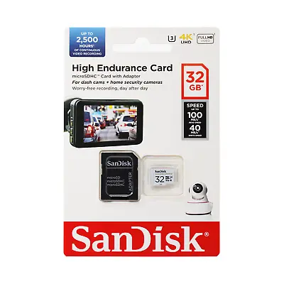 SanDisk 32GB High Endurance Card Micro SD SDHC Video Monitoring Card Class10 • $8.95