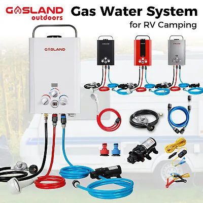 GASLAND Portable Gas Hot Water System LPG Instant Hot Heater & Pump Kit Caravan • $183.99