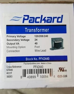 Packard Foot Mount 40V/24V PF42440 Control Transformer Brand New X2 One Open   • $13.45
