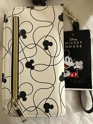 Disney Women's Mickey Mouse Wallet Zip Around Wristlet All-Over Character Print • $25