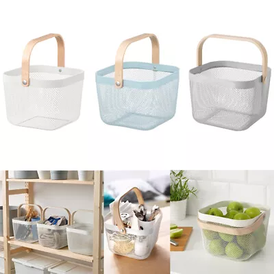 RISATORP Basket Grocery Fruits Vegetables Carrying Storage Multipurpose Steel • £23.99