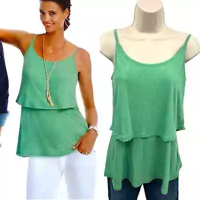 Cabi #827 Green Tiered Cami Tank Size S • $18