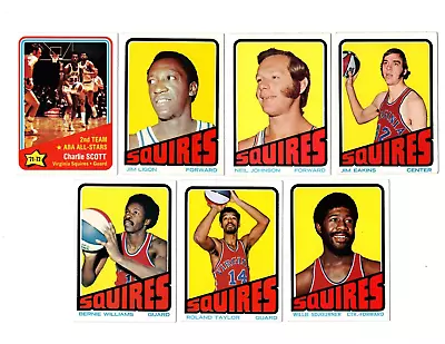 1972 Topps VIRGINIA SQUIRES ABA Near Set EX EX/MT--C.Scott!! • $29.99