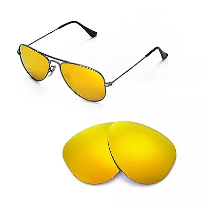 $24.99 • Buy New WL Polarized 24K Gold Lenses For Ray-Ban Aviator RB3044 Small Metal 52mm