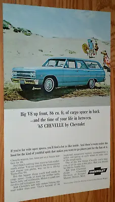 ★1965 Chevy Chevelle Malibu Wagon Original Vintage Advertisement Print Ad 65 • $9.99