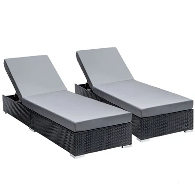 $494.60 • Buy Gardeon Sun Lounge Wicker Lounger Outdoor Furniture Day Bed Rattan Garden 2pcs