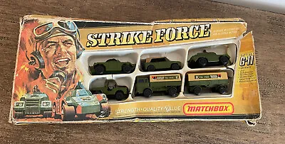 Vintage 70s MATCHBOX STRIKE FORCE G-11 Boxed Gift Set 6 Army Armoured Vehicles • $144.22
