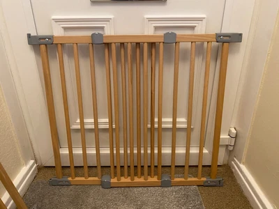 £80 • Buy Two BabyDan Flexi Fit Safety Gate Wood/Grey