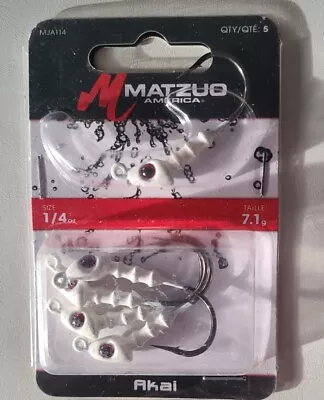 Matzuo Akai Jig Heads - 1/4 Oz WHITE -PACK OF 5   MJA114. FREE SHIPPING • $9.99