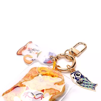 1X Omamori Maneki Neko Dispel Misfortune Lucky Key Holder Keyring Keychain J ❤TH • $2.27