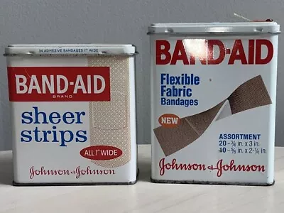 Lot Of 2 Bandaid Band-Aid Vintage Advertising Decor Bandage Tins Metal Nice • $4.99