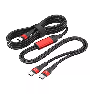 2 In 1 USB C Cable Wire Phone Charge Cord Type-C Extension Cord Splitter Line • £7.38