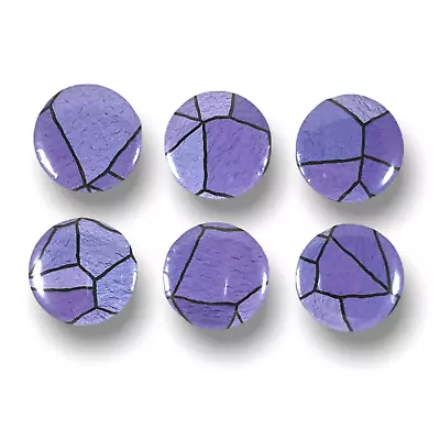 Set Of 6 Purple Stained Glass 1 Inch Magnets For Fridge Kitchen Whiteboard • $8.65