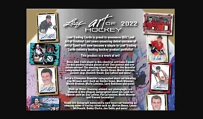 $0.99 • Buy Dominik Hasek 2022 Leaf Art Of Hockey 1 Case 10 Box Break