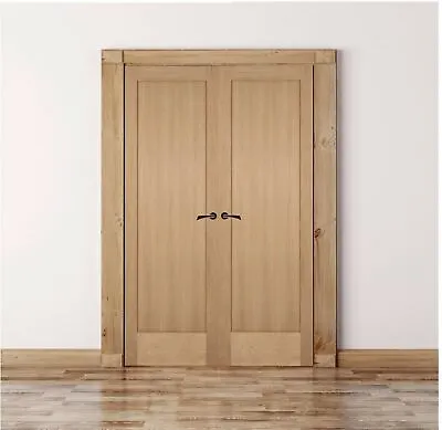 Oak Door Pair Internal French Doors Shaker 1 Panel P10 Unfinished Double Doors • £249.99