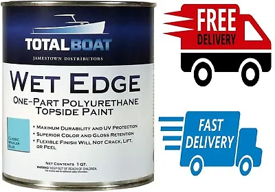 1 Quart Wet Edge Marine Topside Paint Boats Fiberglass Wood Classic Whaler Blue • $70