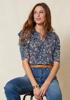 Matilda Jane Good Hart GH Surprise Flowers Puff Sleeve V-Neck Top XS X Small NWT • $46.95