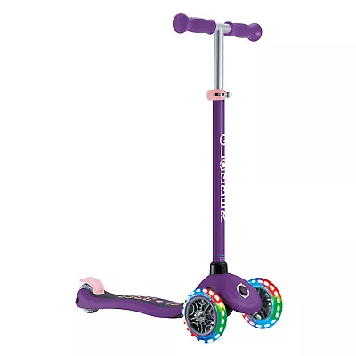 Globber Primo 3 Wheel Scooter With Lights - Purple/ Pastel Pink  • $135