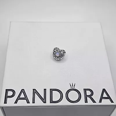 Genuine Pandora October Signature Heart Birthstone Charm ALE 925 #791784NOP • £28