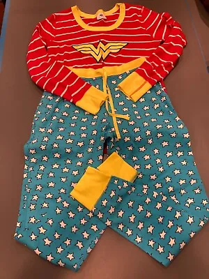 $19 • Buy Hanna Andersson Girls ORGANIC COTTON Wonder Woman Pajamas Size Medium