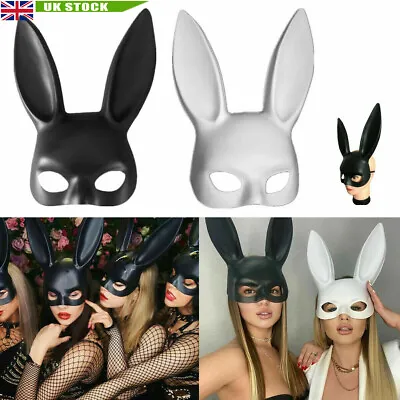 Bunny Mask Sexy Masquerade Ball Party Adults Rabbit Ears Mask Cosplay Costume UK • £7.88