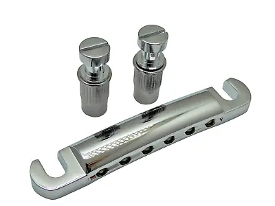 Tailpiece Stop Bar For Epiphone Les Paul Import Guitar Metric Studs Chrome • $10.95