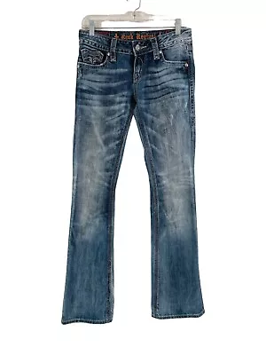 $43 • Buy ROCK REVIVAL Women's Sz 30x33 Faded Distressed Alanis Boot Cut Jeans