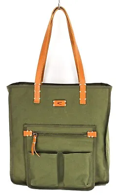 CAMEL ACTIVE  Bag Women's ONE SIZE Tote Leather Details Canvas Khaki Green • £41.99