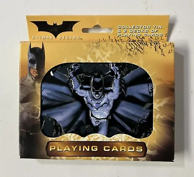 Batman Begins Bicycle Brand Two Packs Of Playing Cards Tin Case • $19.99