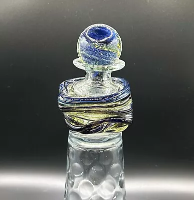 Mdina Glass Strapped Art Glass Bottle With Stopper Signed • £29.99