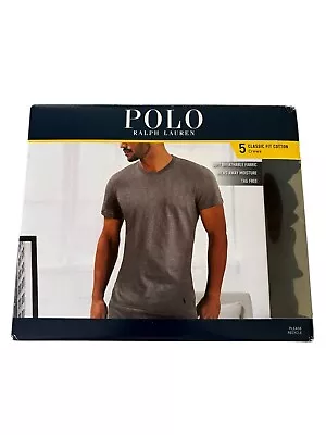 Polo Ralph Lauren Size S Black 5 Pack Classic Fit Crew T-Shirts - New Open Box • $60