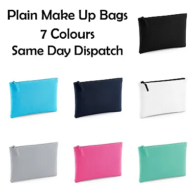 £3.95 • Buy PLAIN MAKE UP BAG | Wash Bag Gift Women Birthday Gift | Plain Blank Make Up Bag