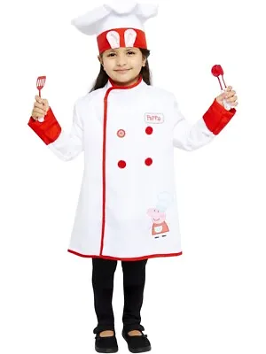 Childs Peppa Pig Chefs Whites Set Fancy Dress Cooking Baking Costume Kit Kids  • £12.99