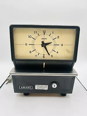 VINTAGE AMANO TIME RECORDER Punch Clock 5409 Untested Power On NO KEYS & Manual • $89.99