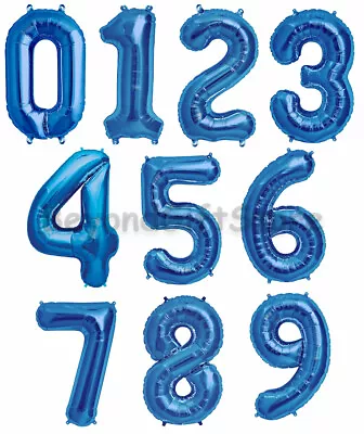 34  Large Royal Blue Number Balloons Happy Birthday Jumbo Foil Mylar Balloon • $5.99