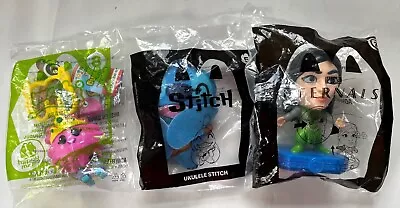 McDonalds Happy Meal Toys Lot Of 3-Ukelele Stitch Eternals Sersi Moshi Monster • $5