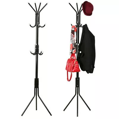 Coat Stand Clothes Hat Hanger Floor Standing Rack Umbrella Bag Hanger Hooks • £11.69